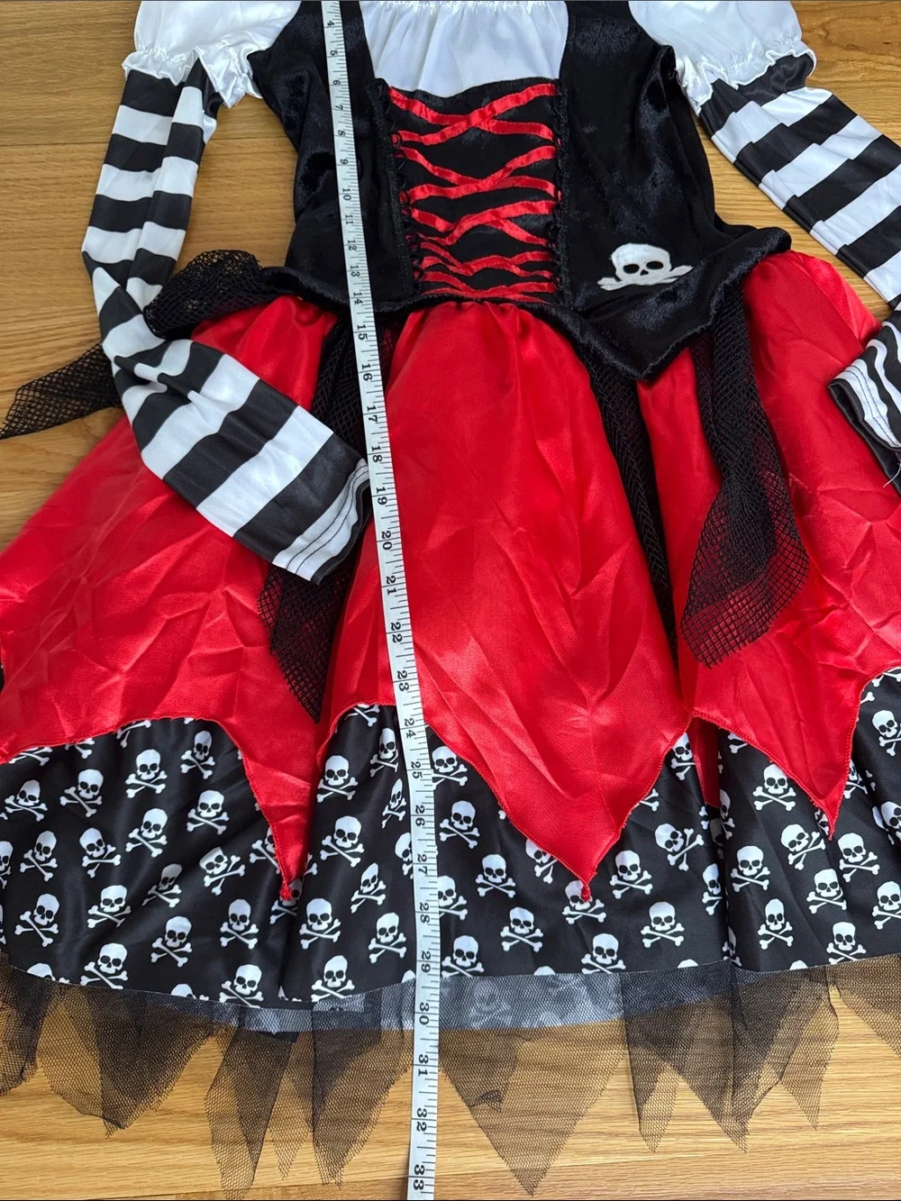 Kids Pirate Costume Dress with Red & Black Skirt, LC(12-14)